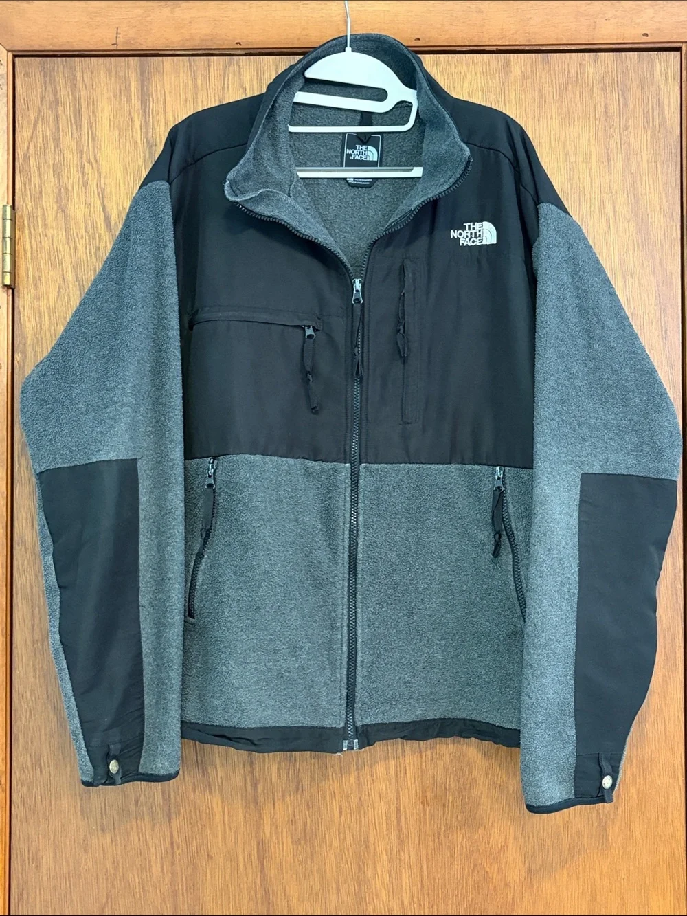 The North Face Denali Fleece Jacket Mens Large Gray Black Full Zip RN99978